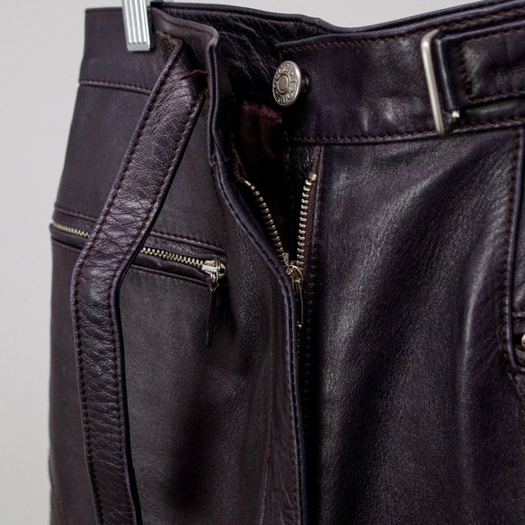 90s Gucci Aubergine Leather Pants - Picture 10 of 12